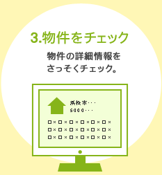 3.物件をチェック:物件の詳細情報をさっそくチェック。